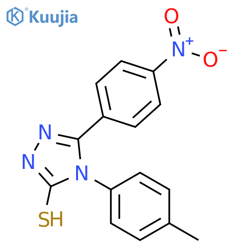3-{4-nitrophenyl}-4-(4-methylphenyl)-5-sulfanyl-4H-1,2,4-triazole structure