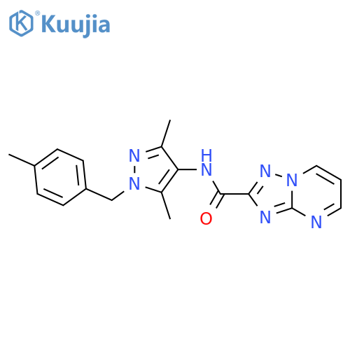 <br>N-[3,5-dimethyl-1-(4-methylbenzyl)-1H-pyrazol-4-yl][1,2,4]triazolo[1,5-a]py rimidine-2-carboxamide structure