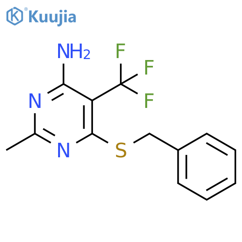 4-Pyrimidinamine, 2-methyl-6-[(phenylmethyl)thio]-5-(trifluoromethyl)- structure