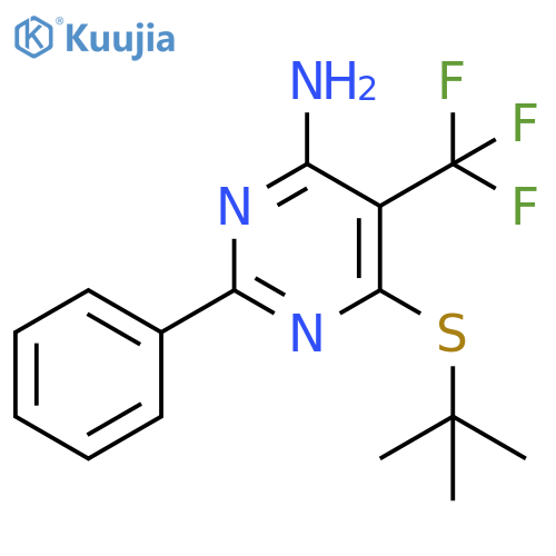4-Pyrimidinamine,6-[(1,1-dimethylethyl)thio]-2-phenyl-5-(trifluoromethyl)- structure