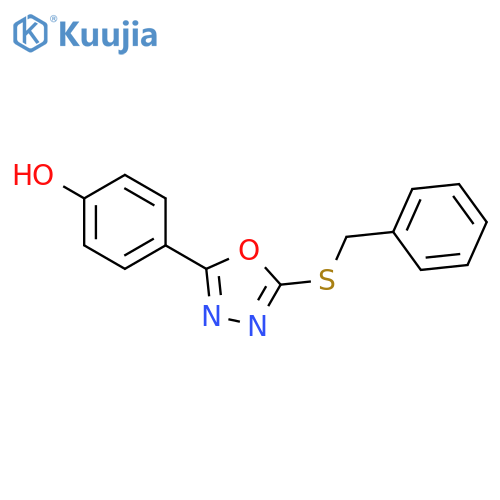 Phenol, 4-[5-[(phenylmethyl)thio]-1,3,4-oxadiazol-2-yl]- structure