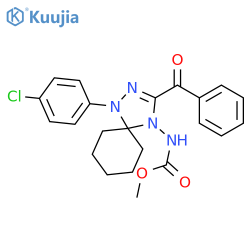 Carbamic acid,[3-benzoyl-1-(4-chlorophenyl)-1,2,4-triazaspiro[4.5]dec-2-en-4-yl]-,methyl ester structure