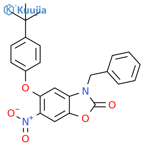 2(3H)-Benzoxazolone,5-[4-(1,1-dimethylethyl)phenoxy]-6-nitro-3-(phenylmethyl)- structure