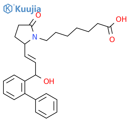 1-Pyrrolidineheptanoic acid,2-[(1E)-3-[1,1'-biphenyl]-2-yl-3-hydroxy-1-propenyl]-5-oxo-, (2R)- structure