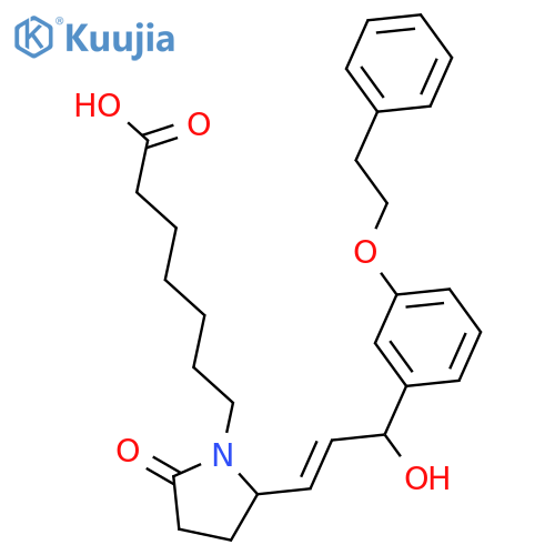 1-Pyrrolidineheptanoic acid,2-[(1E)-3-hydroxy-3-[3-(2-phenylethoxy)phenyl]-1-propenyl]-5-oxo-,(2R)- structure