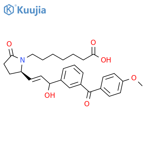 1-Pyrrolidineheptanoic acid,2-[(1E)-3-hydroxy-3-[3-(4-methoxybenzoyl)phenyl]-1-propenyl]-5-oxo-,(2R)- structure