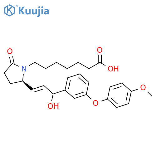 1-Pyrrolidineheptanoic acid,2-[(1E)-3-hydroxy-3-[3-(4-methoxyphenoxy)phenyl]-1-propenyl]-5-oxo-,(2R)- structure