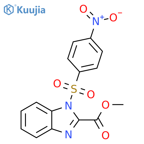 1H-Benzimidazole-2-carboxylic acid, 1-[(4-nitrophenyl)sulfonyl]-, methylester structure