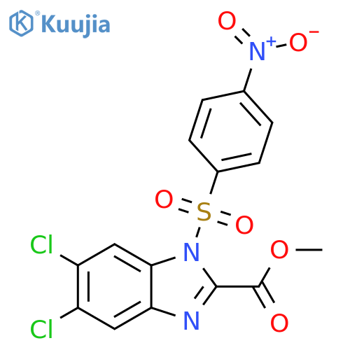 1H-Benzimidazole-2-carboxylic acid,5,6-dichloro-1-[(4-nitrophenyl)sulfonyl]-, methyl ester structure