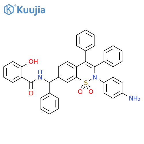 Benzamide,N-[[2-(4-aminophenyl)-1,1-dioxido-3,4-diphenyl-2H-1,2-benzothiazin-7-yl]phenylmethyl]-2-hydroxy- structure