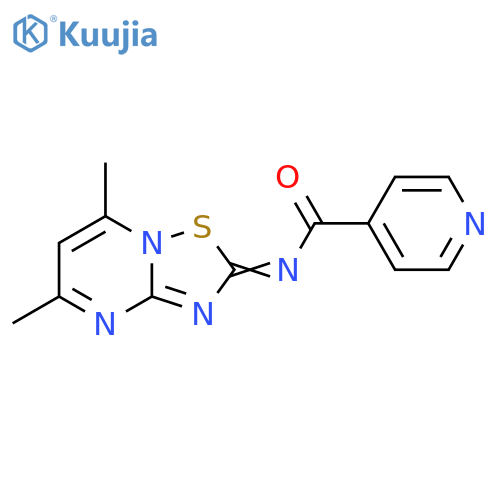 4-Pyridinecarboxamide,N-(5,7-dimethyl-2H-[1,2,4]thiadiazolo[2,3-a]pyrimidin-2-ylidene)- structure
