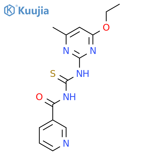3-Pyridinecarboxamide,N-[[(4-ethoxy-6-methyl-2-pyrimidinyl)amino]thioxomethyl]- structure