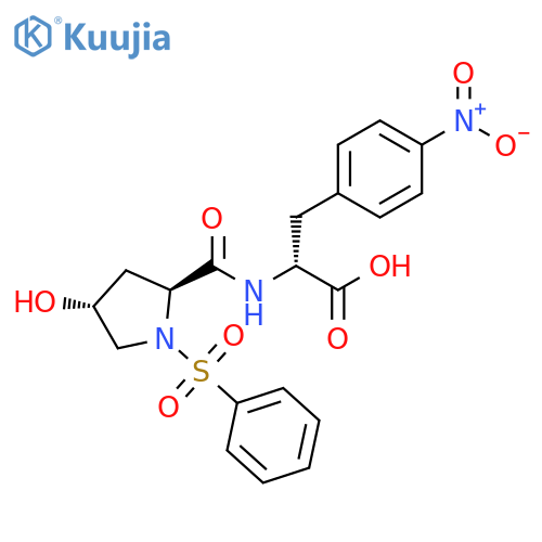 D-Phenylalanine, (4R)-4-hydroxy-1-(phenylsulfonyl)-L-prolyl-4-nitro- structure