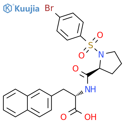 L-Alanine, 1-[(4-bromophenyl)sulfonyl]-L-prolyl-3-(2-naphthalenyl)- structure