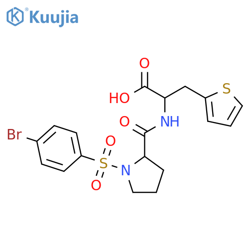L-Alanine, 1-[(4-bromophenyl)sulfonyl]-L-prolyl-3-(2-thienyl)- structure