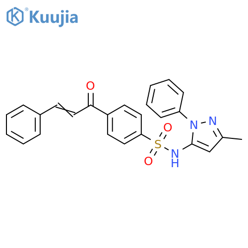 Benzenesulfonamide,N-(3-methyl-1-phenyl-1H-pyrazol-5-yl)-4-(1-oxo-3-phenyl-2-propenyl)- structure