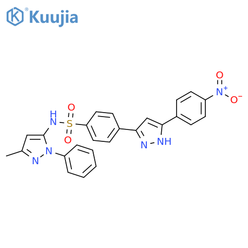 Benzenesulfonamide,N-(3-methyl-1-phenyl-1H-pyrazol-5-yl)-4-[5-(4-nitrophenyl)-1H-pyrazol-3-yl]- structure