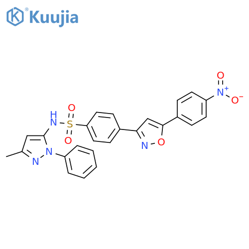 Benzenesulfonamide,N-(3-methyl-1-phenyl-1H-pyrazol-5-yl)-4-[5-(4-nitrophenyl)-3-isoxazolyl]- structure