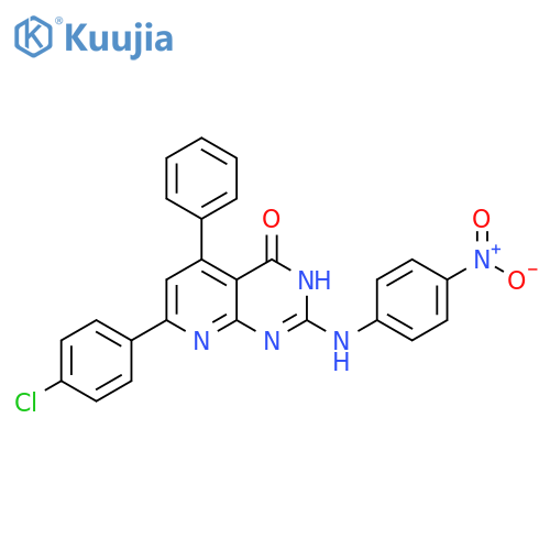 Pyrido[2,3-d]pyrimidin-4(1H)-one,7-(4-chlorophenyl)-2-[(4-nitrophenyl)amino]-5-phenyl- structure