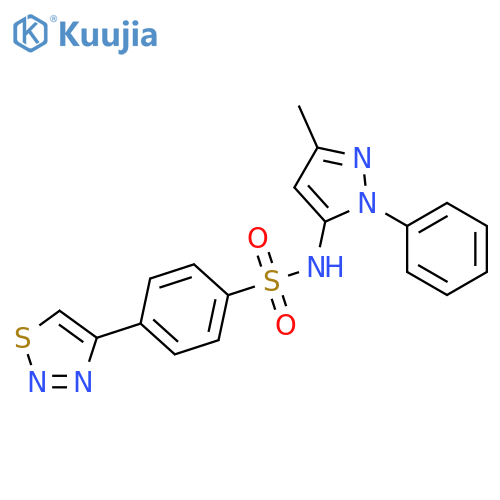 Benzenesulfonamide,N-(3-methyl-1-phenyl-1H-pyrazol-5-yl)-4-(1,2,3-thiadiazol-4-yl)- structure