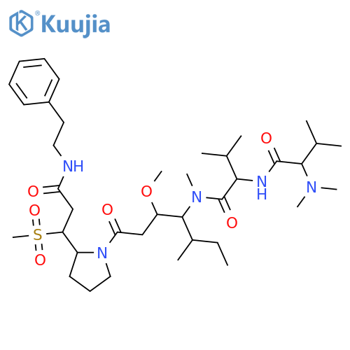 L-Valinamide,N,N-dimethyl-L-valyl-N-[2-methoxy-1-(1-methylpropyl)-4-[2-[1-(methylsulfonyl)-3-oxo-3-[(2-phenylethyl)amino]propyl]-1-pyrrolidinyl]-4-oxobutyl]-N-methyl- structure