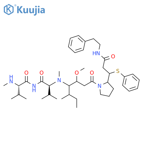 L-Valinamide,N-methyl-L-valyl-N-[2-methoxy-1-(1-methylpropyl)-4-oxo-4-[2-[3-oxo-3-[(2-phenylethyl)amino]-1-(phenylthio)propyl]-1-pyrrolidinyl]butyl]-N-methyl- structure