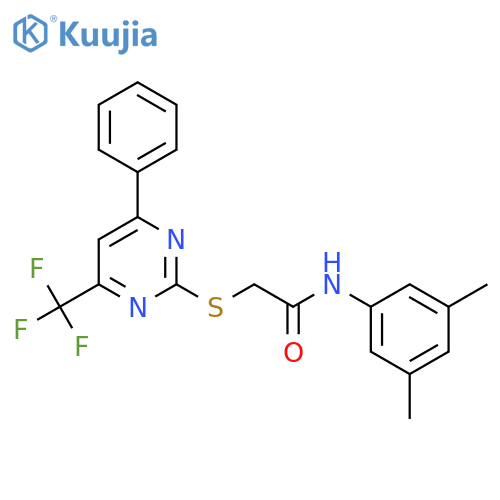 <br>N-(3,5-Dimethyl-phenyl)-2-(4-phenyl-6-trifluoromethyl-pyrimidin-2-ylsulfany l)-acetamide structure