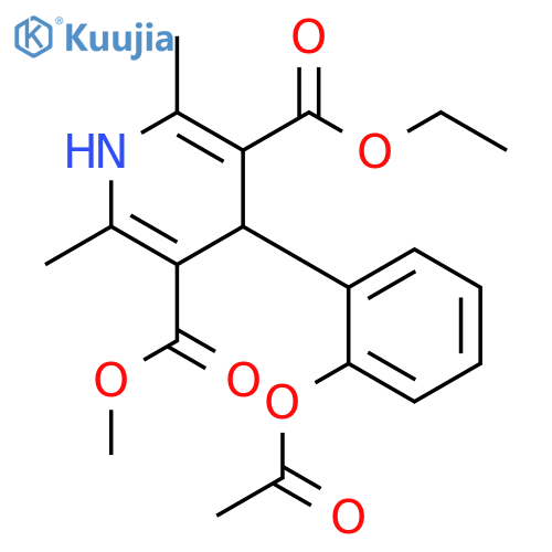 3,5-Pyridinedicarboxylic acid,4-[2-(acetyloxy)phenyl]-1,4-dihydro-2,6-dimethyl-, ethyl methyl ester structure