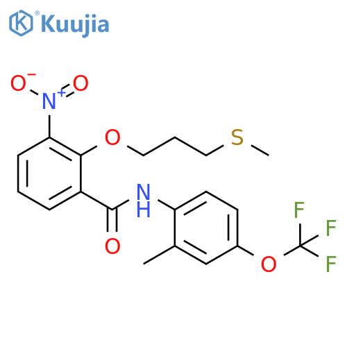 Benzamide,2-[3-(methylthio)propoxy]-N-[2-methyl-4-(trifluoromethoxy)phenyl]-3-nitro- structure