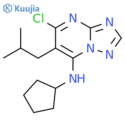 [1,2,4]Triazolo[1,5-a]pyrimidin-7-amine,5-chloro-N-cyclopentyl-6-(2-methylpropyl)- structure