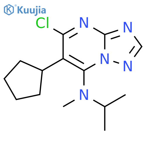 [1,2,4]Triazolo[1,5-a]pyrimidin-7-amine,5-chloro-6-cyclopentyl-N-methyl-N-(1-methylethyl)- structure