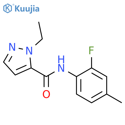 1-ethyl-N-(2-fluoro-4-methylphenyl)-1H-pyrazole-5-carboxamide structure