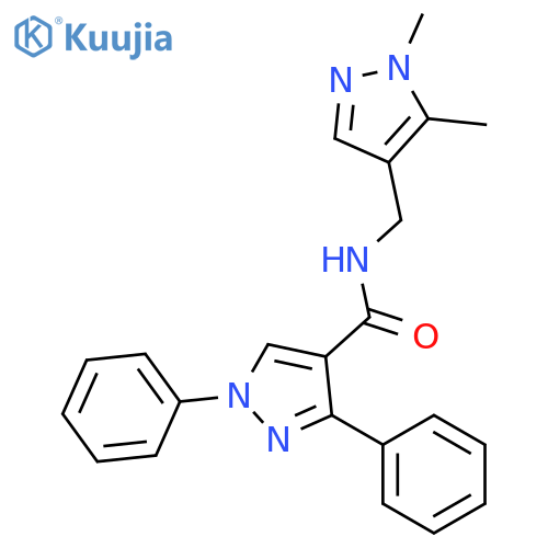 <br>N-[(1,5-dimethyl-1H-pyrazol-4-yl)methyl]-1,3-diphenyl-1H-pyrazole-4-carboxa mide structure