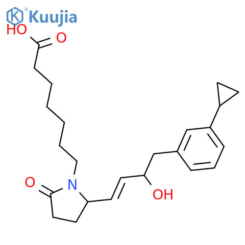 1-Pyrrolidineheptanoic acid,2-[(1E,3S)-4-(3-cyclopropylphenyl)-3-hydroxy-1-butenyl]-5-oxo-, (2R)- structure