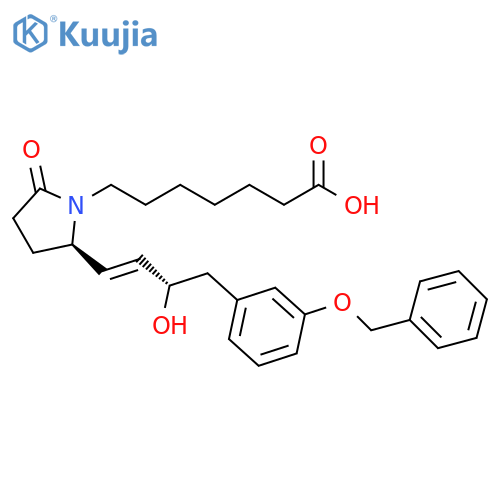 1-Pyrrolidineheptanoic acid,2-[(1E,3S)-3-hydroxy-4-[3-(phenylmethoxy)phenyl]-1-butenyl]-5-oxo-,(2R)- structure