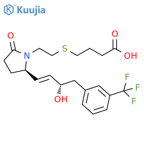 Butanoic acid,4-[[2-[(2R)-2-[(1E,3S)-3-hydroxy-4-[3-(trifluoromethyl)phenyl]-1-butenyl]-5-oxo-1-pyrrolidinyl]ethyl]thio]- structure