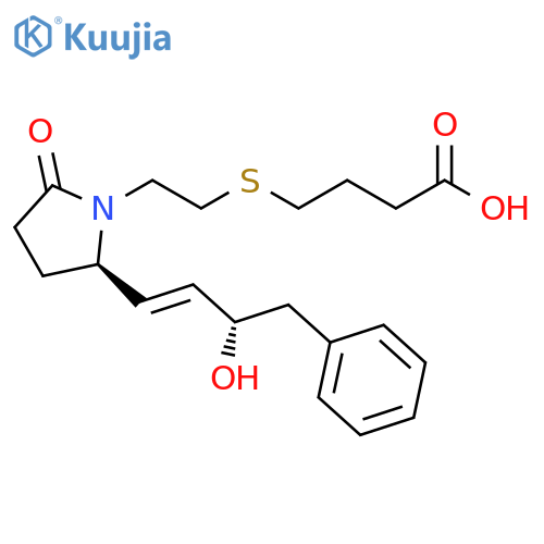 Butanoic acid,4-[[2-[(2R)-2-[(1E,3S)-3-hydroxy-4-phenyl-1-butenyl]-5-oxo-1-pyrrolidinyl]ethyl]thio]- structure