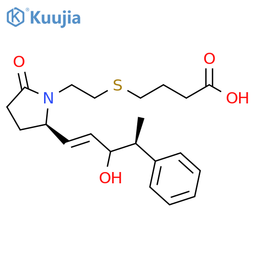 Butanoic acid,4-[[2-[(2R)-2-[(1E,4S)-3-hydroxy-4-phenyl-1-pentenyl]-5-oxo-1-pyrrolidinyl]ethyl]thio]- structure