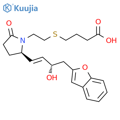 Butanoic acid,4-[[2-[(2R)-2-[(1E,3S)-4-(2-benzofuranyl)-3-hydroxy-1-butenyl]-5-oxo-1-pyrrolidinyl]ethyl]thio]- structure