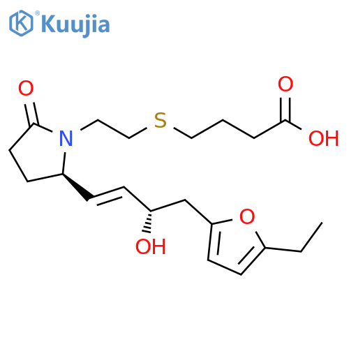 Butanoic acid,4-[[2-[(2R)-2-[(1E,3S)-4-(5-ethyl-2-furanyl)-3-hydroxy-1-butenyl]-5-oxo-1-pyrrolidinyl]ethyl]thio]- structure