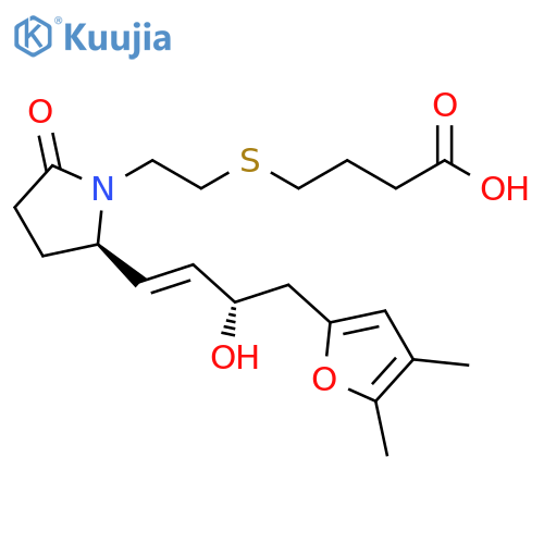 Butanoic acid,4-[[2-[(2R)-2-[(1E,3S)-4-(4,5-dimethyl-2-furanyl)-3-hydroxy-1-butenyl]-5-oxo-1-pyrrolidinyl]ethyl]thio]- structure