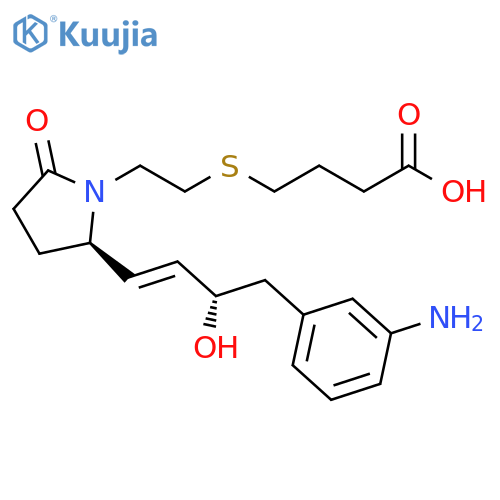 Butanoic acid,4-[[2-[(2R)-2-[(1E,3S)-4-(3-aminophenyl)-3-hydroxy-1-butenyl]-5-oxo-1-pyrrolidinyl]ethyl]thio]- structure