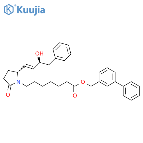 1-Pyrrolidineheptanoic acid,2-[(1E,3S)-3-hydroxy-4-phenyl-1-butenyl]-5-oxo-,[1,1'-biphenyl]-3-ylmethyl ester, (2R)- structure