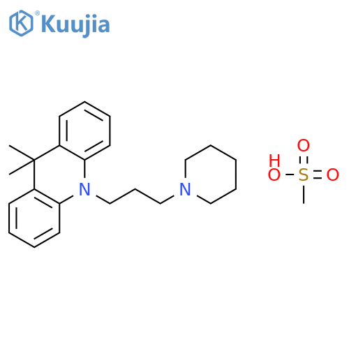 Acridine, 9,10-dihydro-9,9-dimethyl-10-[3-(1-piperidinyl)propyl]-, methanesulfonate (1:1) structure