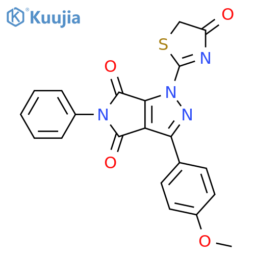 Pyrrolo[3,4-c]pyrazole-4,6(1H,5H)-dione,1-(4,5-dihydro-4-oxo-2-thiazolyl)-3-(4-methoxyphenyl)-5-phenyl- structure