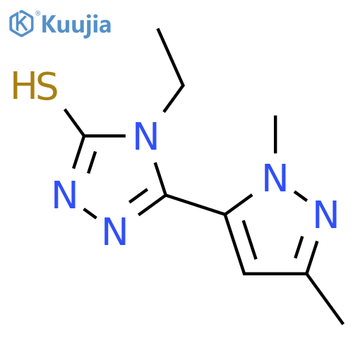 5-(1,3-dimethyl-1H-pyrazol-5-yl)-4-ethyl-4H-1,2,4-triazole-3-thiol structure