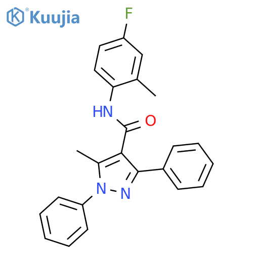N-(4-fluoro-2-methylphenyl)-5-methyl-1,3-diphenyl-1H-pyrazole-4-carboxamide structure