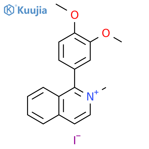 Isoquinolinium, 1-(3,4-dimethoxyphenyl)-2-methyl-, iodide structure