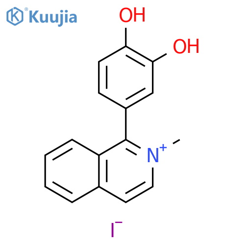 Isoquinolinium, 1-(3,4-dihydroxyphenyl)-2-methyl-, iodide structure