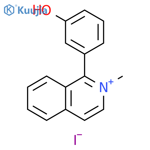 Isoquinolinium, 1-(3-hydroxyphenyl)-2-methyl-, iodide structure